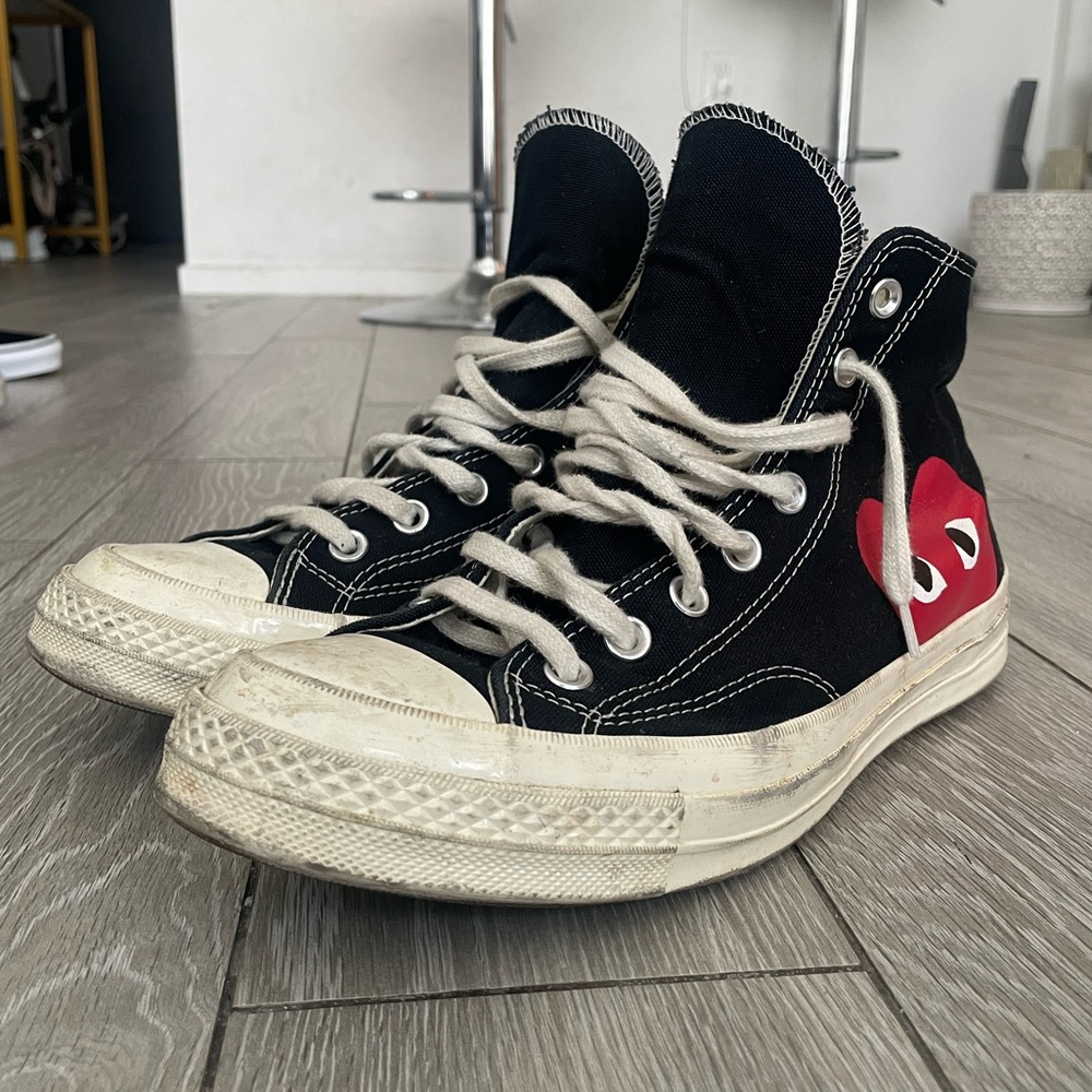 Authentic Comme Des Garcons Play high tops. 😍